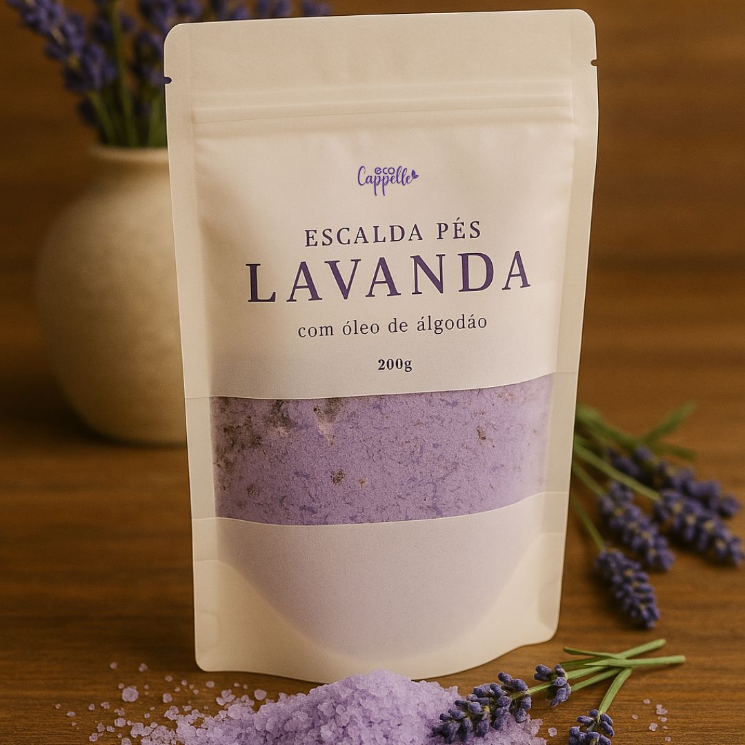 Escalda Pé Lavanda e Óleo de Algodão - 200g - EcoCappelle
