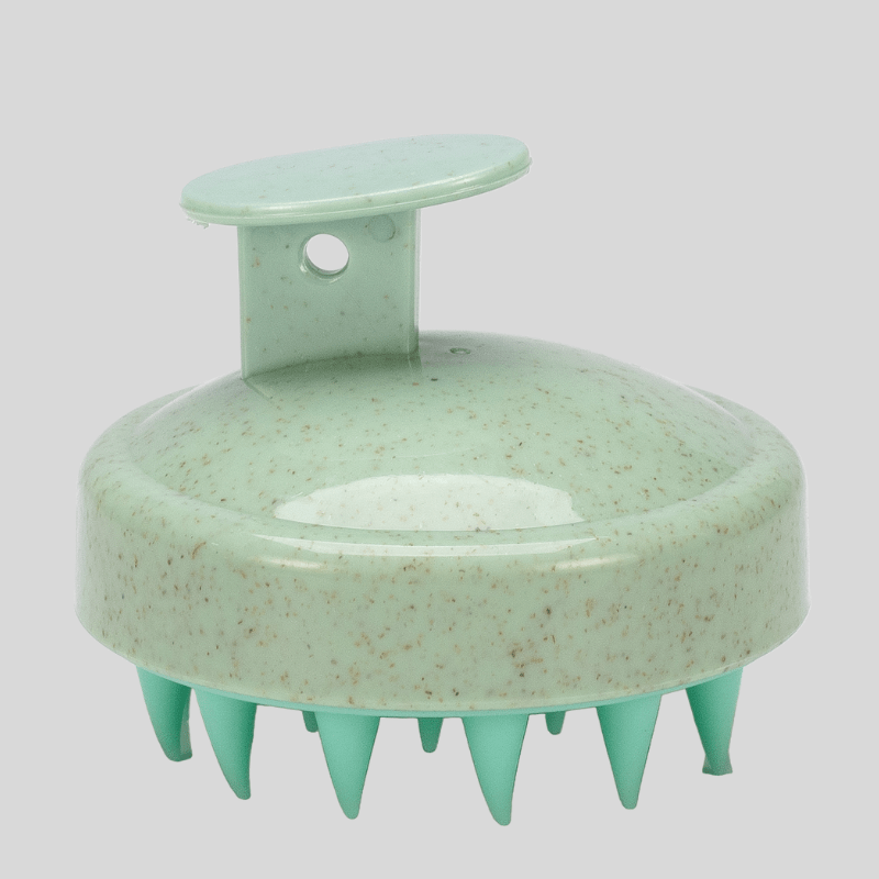 Escova Massageadora Capilar de Couro Cabeludo para Banho Verde - EcoCappelle