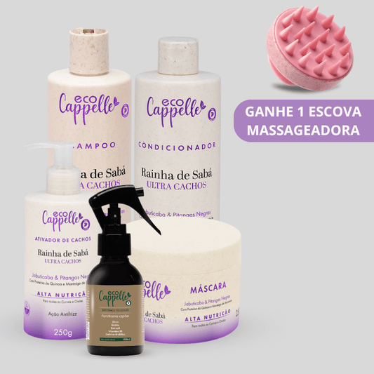 Kit Transição Capilar - Shampoo + Condicionador Acidificante + Máscara + Ativador de Cachos +Tônico Fortificante - EcoCappelle