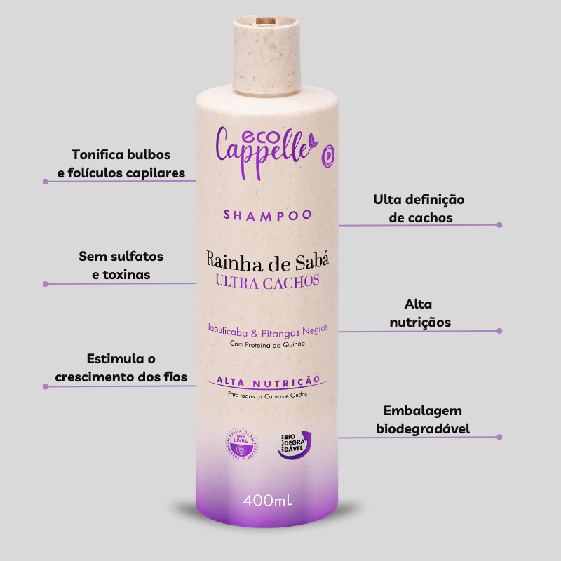 Shampoo Cachos Rainha de Sabá - 400ml - EcoCappelle