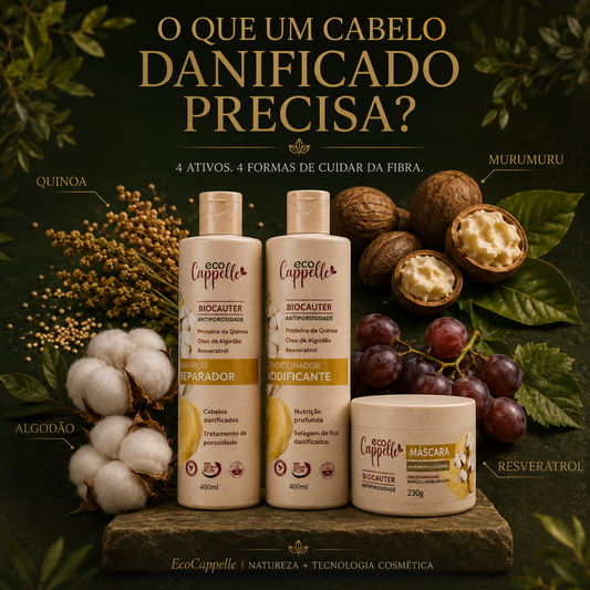 Proteína da quinoa, murumuru, óleo de algodão e resveratrol da linha BioCauter EcoCappelle
