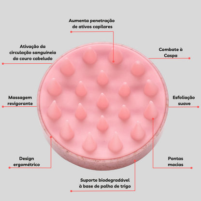 Escova Massageadora Capilar de Couro Cabeludo para Banho