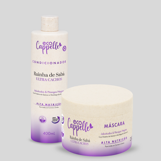 Kit Ultra Cachos Rainha de Sabá - Condicionador Acidificante + Máscara Hidratação