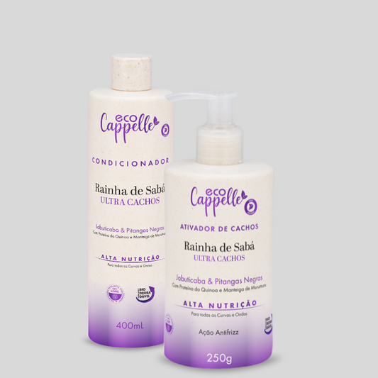 Kit Ultra Cachos Rainha de Sabá - Condicionador Acidificante + Ativador de Cachos