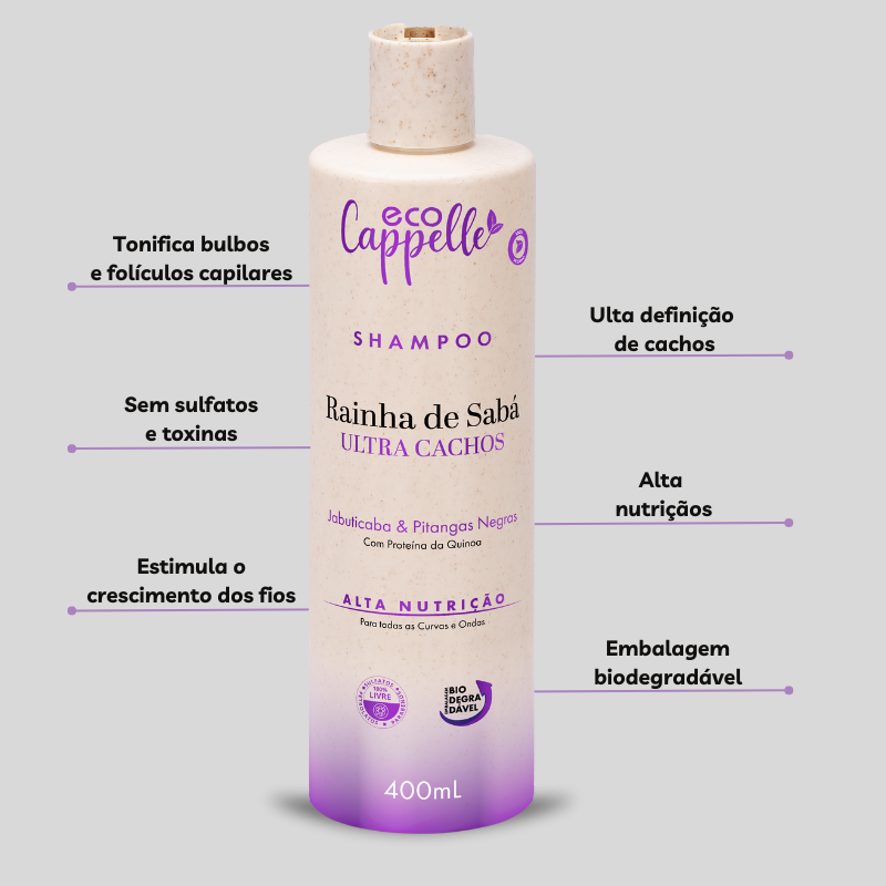 Shampoo Cachos Rainha de Sabá - 400ml