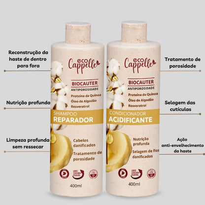 Kit BioCauter Antiporosidade - Shampoo + Condicionador Acidificante