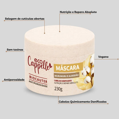 Kit BioCauter Antiporosidade - Shampoo Reparador + Condicionador Acidificante + Máscara de alta nutrição.