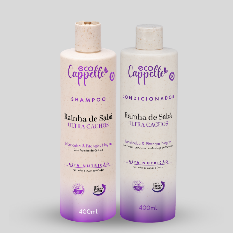 Kit Ultra Cachos Raínha de Sabá - Shampoo + Condicionador Acidificante