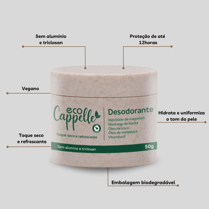 Desodorante s/ alumínio e triclosan - 30%OFF - EcoCappelle
