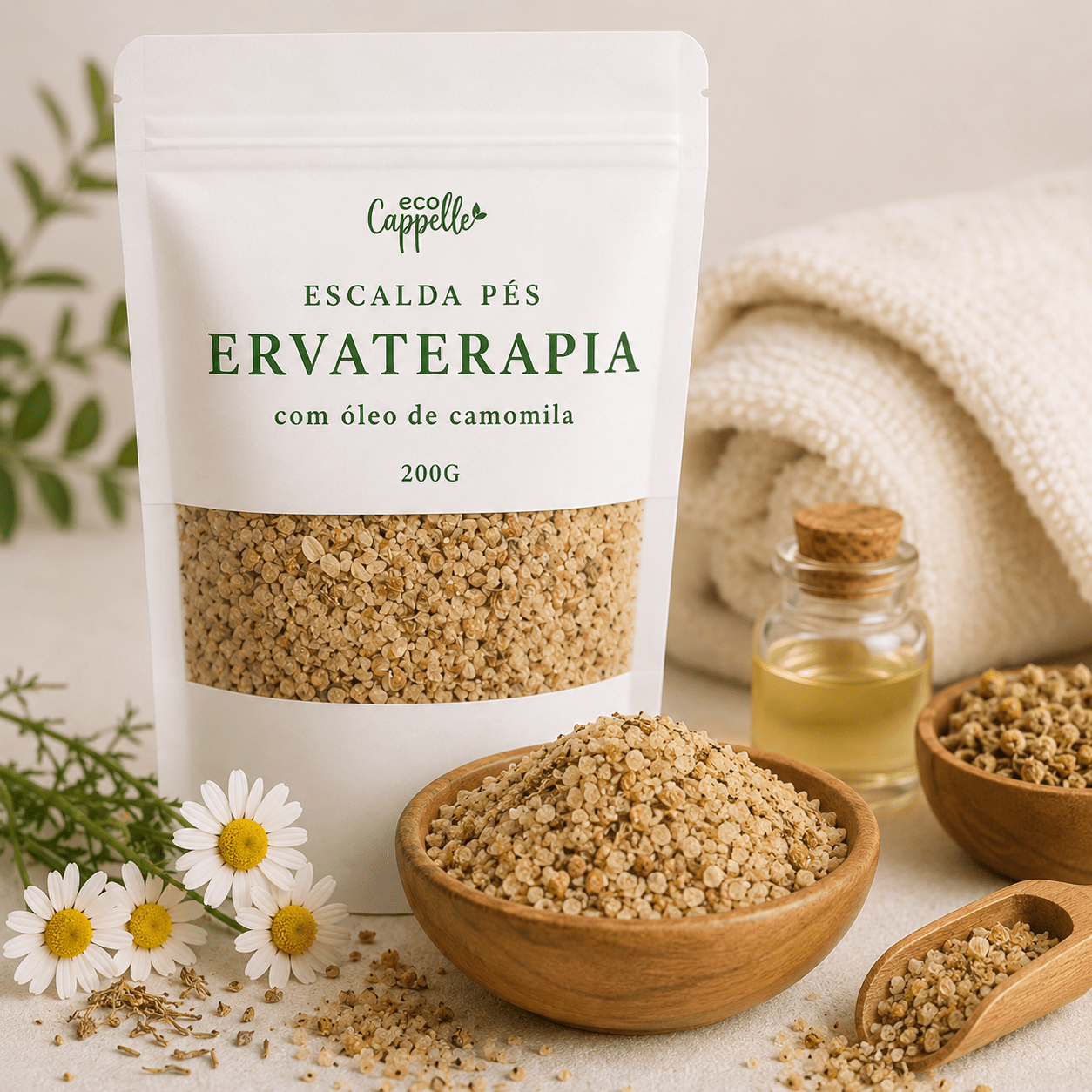 Escalda Pé Ervaterapia com Óleo de Camomila - 200g - EcoCappelle