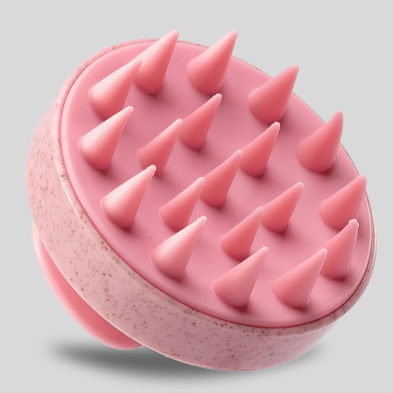 Escova Massageadora Capilar de Couro Cabeludo para Banho Rosa - EcoCappelle
