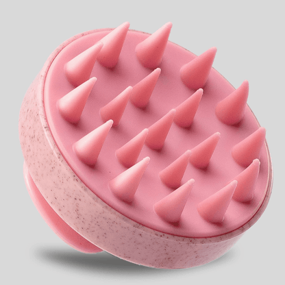 Escova Massageadora Capilar de Couro Cabeludo para Banho Rosa - EcoCappelle