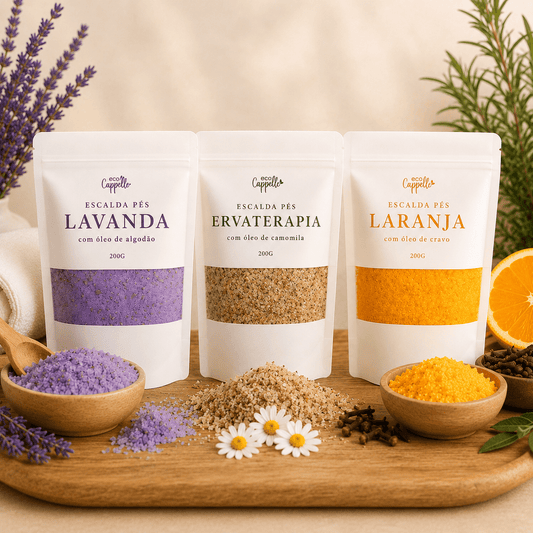 Kit 3 Escalda Pés Spa Dos Pés Sais De Banho 3 Aromas Terapia - EcoCappelle