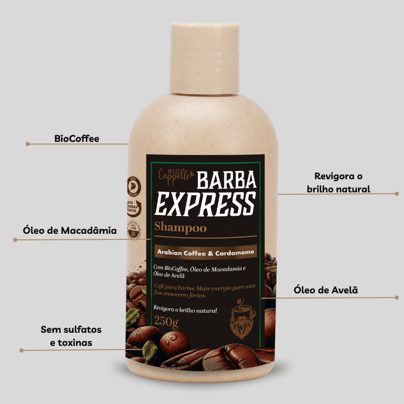 Kit Barba Express - Shampoo + Tônico fortificante - EcoCappelle