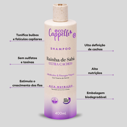 Shampoo Cachos Rainha de Sabá - 400ml - EcoCappelle